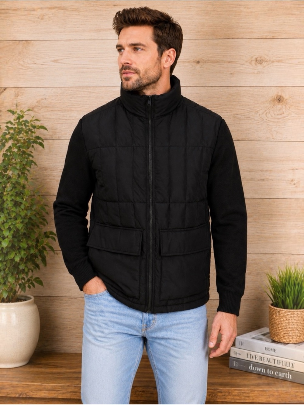Jack & Jones Hybrid Quilted Knit Jacket Men’s Medium NWT MSRP $139